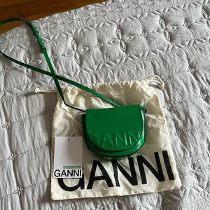 GANNI Kelly Green recycled leather mini bag
